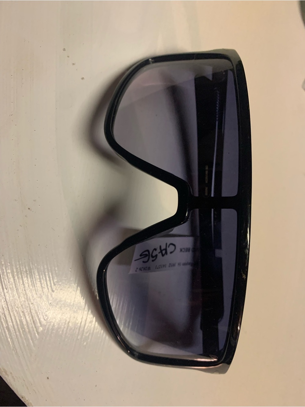 Oversized Black Shield Sunglasses - Unbranded